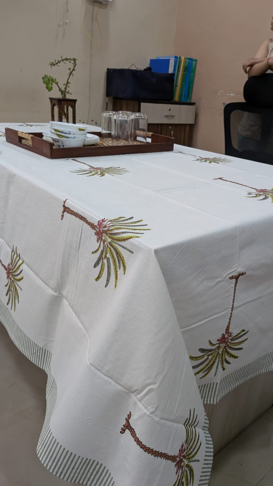 Hand Block Printed Cotton Table Cloth